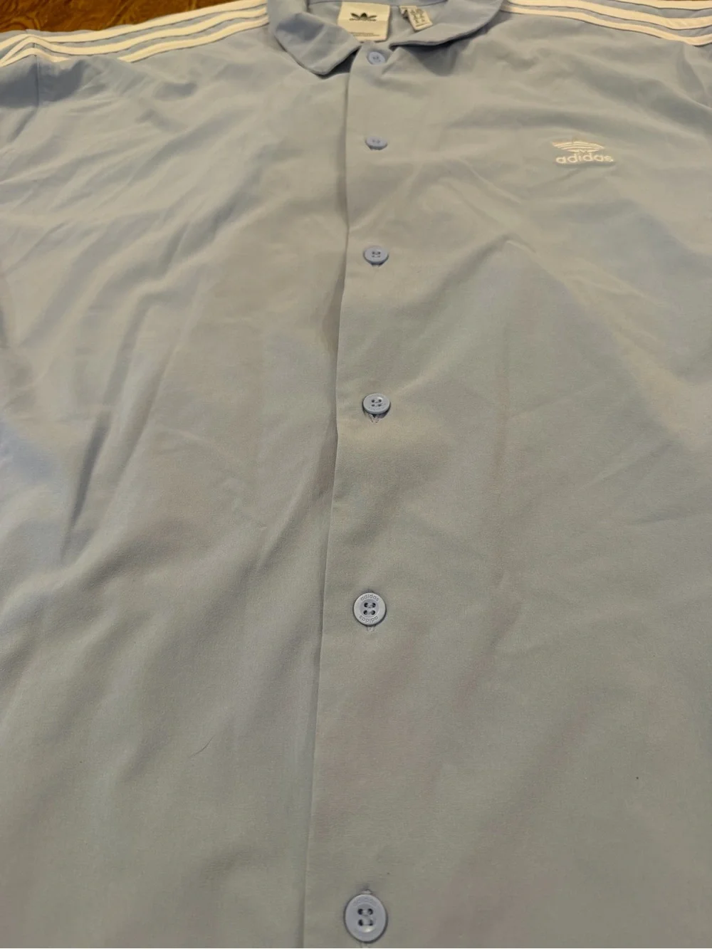 adidas Men Adicool Blue Classics Button Oversized Short Sleeve Casual Resortwear